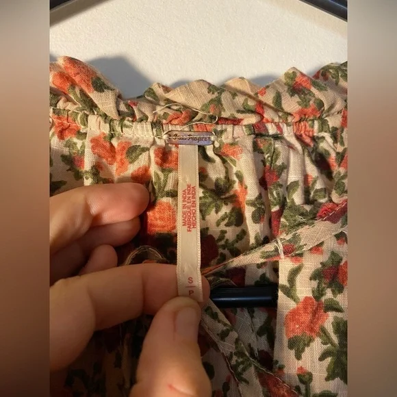 NWOT Free People|| Meant To Be Floral Blouse Top Size Small, Valentines - Picture 10 of 13